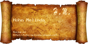 Hohn Melinda névjegykártya