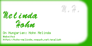 melinda hohn business card